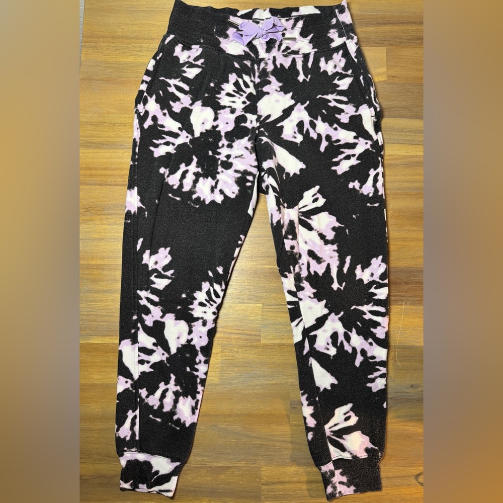 Athleta Balance Printed Jogger: black, pink and white Tie-Dye. Size XS.